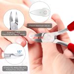 15 Pieces Ingrown Toenail Tools Stainless Steel Foot Nail Tools, Toenail File and Lifter, Nail Clipper, Cuticle Cutters, Cuticle Pusher and Manicure Pedicure Tools for Ingrown and Thick Nail (Black) - Image 3